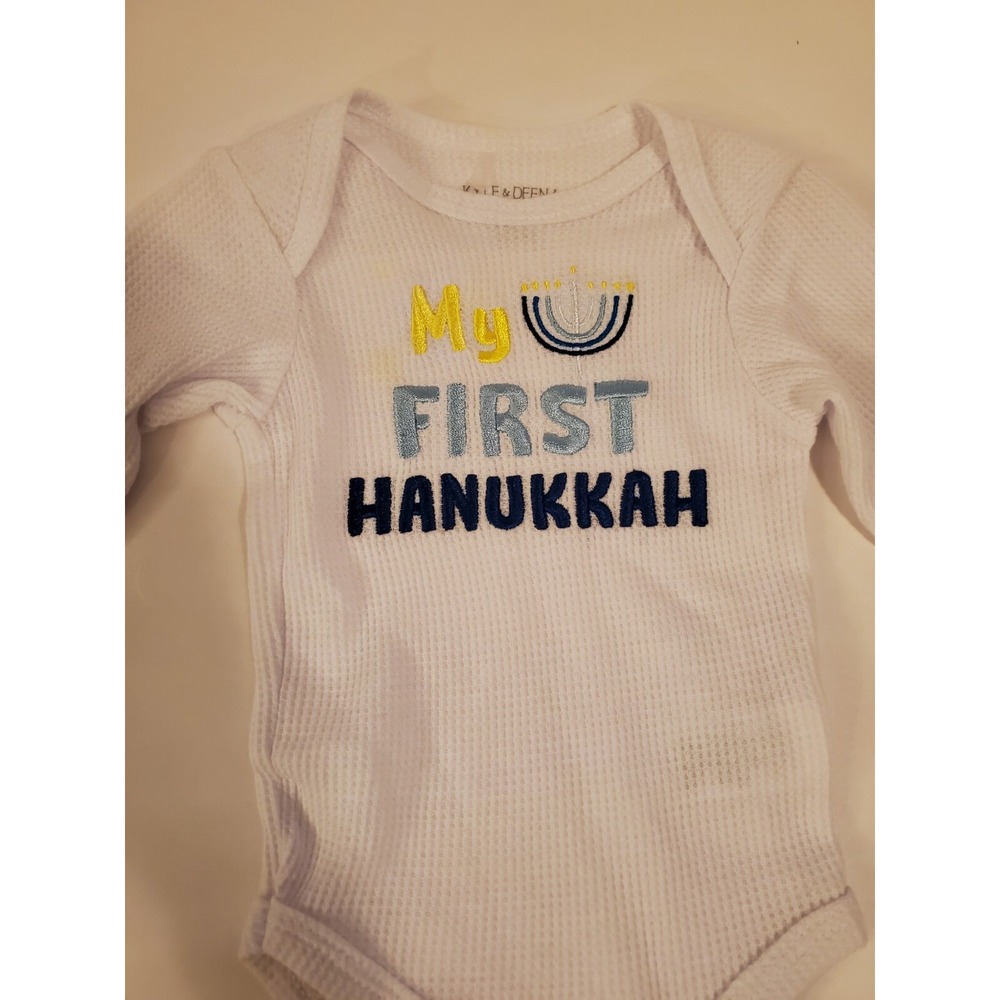 Kyle & Deena My First Hanukkah One Piece Bodysuit Menorah size‎ 0 To 3 months